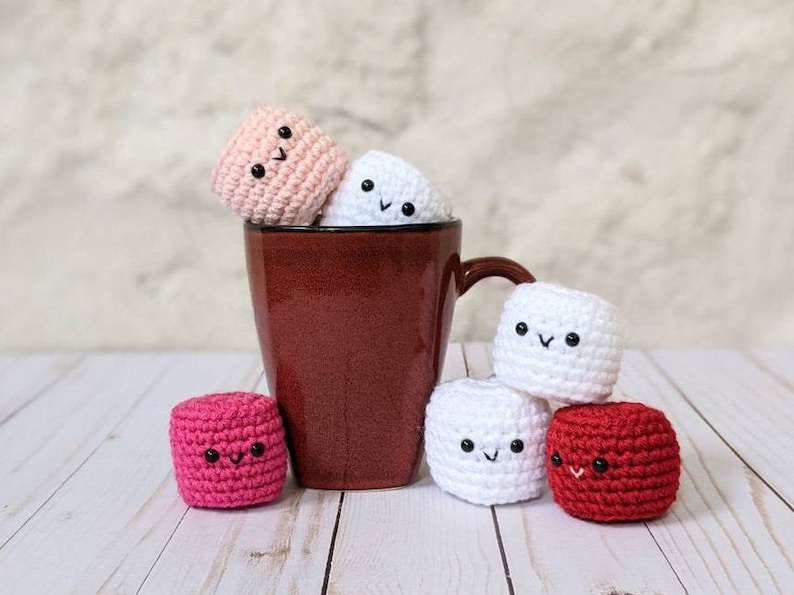 CROCHET PATTERN: Marshmallow Play Food, Easy Amigurumi Downloadable Beginner Crochet Pattern, PDF Download for Pretend Play Food image 1