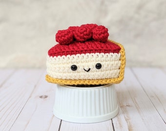 CROCHET PATTERN: Cherry Cheesecake Play Food, Amigurumi Downloadable PDF Pattern, Amigurumi Kawaii Toy Food,