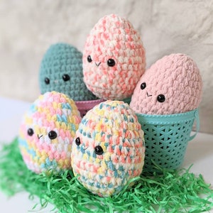 CROCHET PATTERN: Jumbo Easter Eggs, Beginner Amigurumi Easter Basket Eggs, Downloadable PDF Pattern image 5