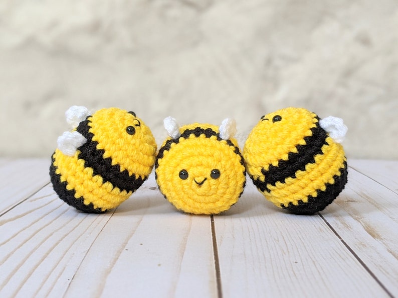 CROCHET PATTERN: Baby Bee Stuffed Animal, Easy Amigurumi Downloadable PDF Pattern, Beginner Amigurumi Pattern image 1