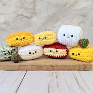 CROCHET PATTERN: Cheese Plate with Olives, Charcuterie Board Plush Amigurumi Food, Downloadable PDF Pattern