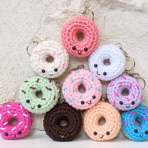 CROCHET PATTERN: Donut Keychain, Amigurumi Downloadable Beginner Crochet Pattern, PDF Download for Play Food image 4