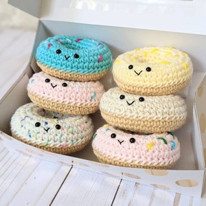 CROCHET PATTERN: Donuts Play Food Plush, Amigurumi Downloadable PDF Pattern, Breakfast Amigurumi Kawaii Toy Food