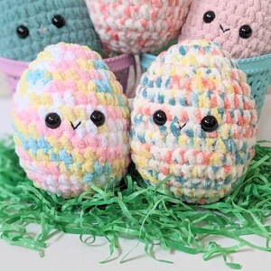 CROCHET PATTERN: Jumbo Easter Eggs, Beginner Amigurumi Easter Basket Eggs, Downloadable PDF Pattern image 7