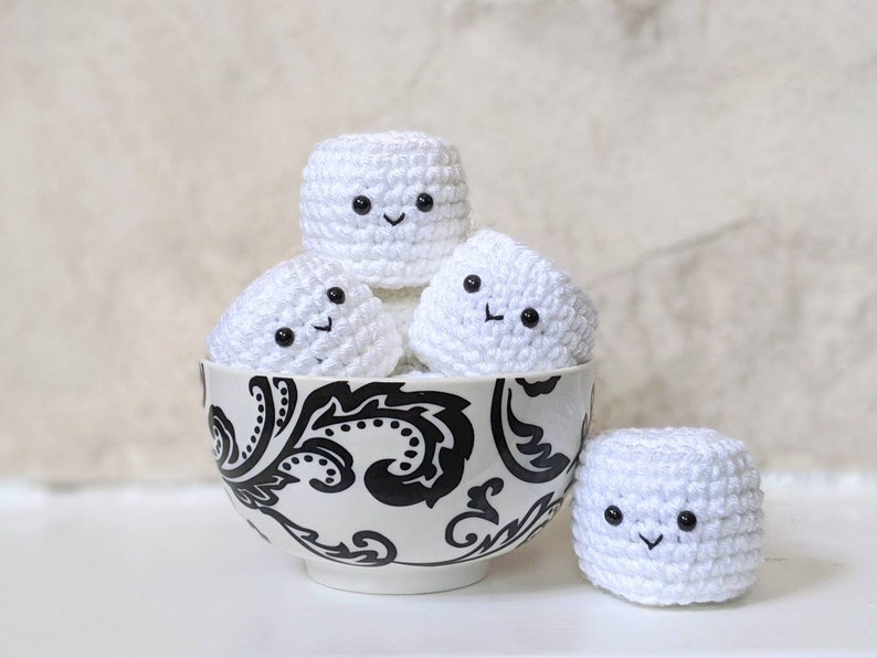 CROCHET PATTERN: Marshmallow Play Food, Easy Amigurumi Downloadable Beginner Crochet Pattern, PDF Download for Pretend Play Food image 5