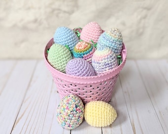 CROCHET PATTERN: Easter Eggs, Absolute Beginner Amigurumi Easter Basket Eggs, Beginner Downloadable PDF Pattern