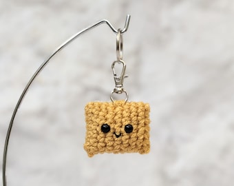 CROCHET PATTERN: Pizza Roll Keychain, Beginner Amigurumi,  Easy Miniature Tiny Plushes for Backpacks