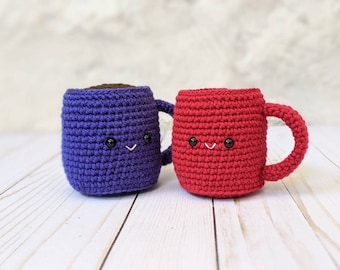 CROCHET PATTERN: Coffee Mug Play Food, Fall Decor Easy Amigurumi, Downloadable PDF Pattern, Amigurumi Kawaii Toy Food