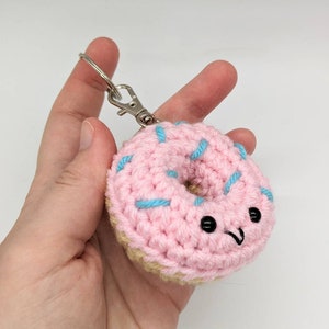 CROCHET PATTERN: Donut Keychain, Amigurumi Downloadable Beginner Crochet Pattern, PDF Download for Play Food image 7