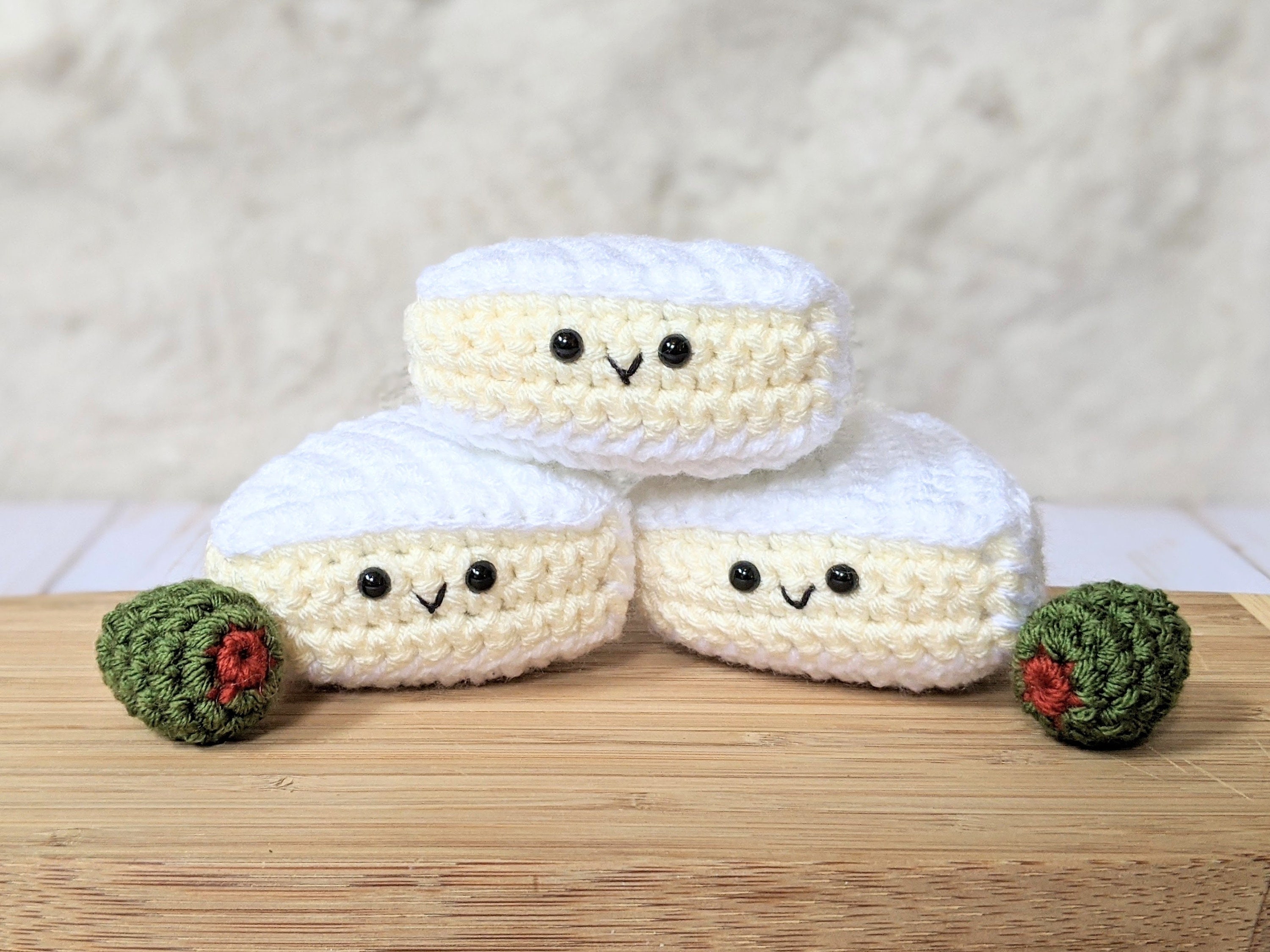 CROCHET PATTERN: Cheese Plate with Olives Amigurumi Food | Etsy