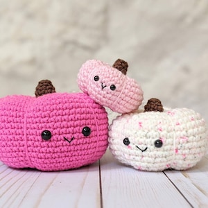CROCHET PATTERN: Pumpkin Family Fall Decor, Thanksgiving Amigurumi PDF Pattern Download, Crochet Vegetable Food
