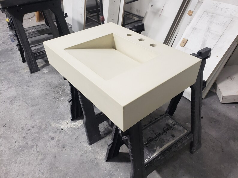 Concrete Ramp Sink Bathroom Vanities Floating Sink Ikea Etsy