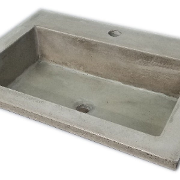 Rectangle Concrete Vessel Sink – Drop-in Vanity Top