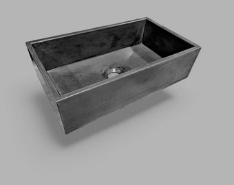Modern Farmhouse Apron Front Concrete Kitchen Sink - Handcrafted Statement Piece