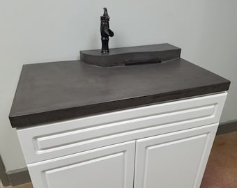 2 Tier Zero Depth Concrete Sink, Bathroom Vanity