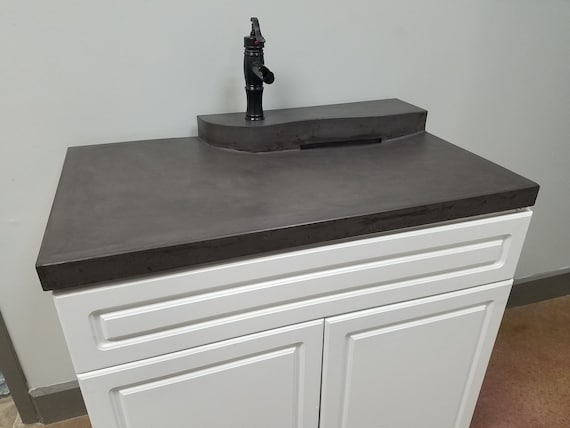 2 Tier Zero Depth Concrete Vanity Bathroom Vanity With Etsy