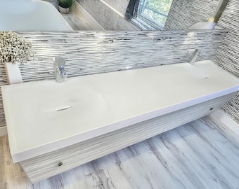 Handcrafted Double Zero-Depth Vanity Sink for Modern Bathroom