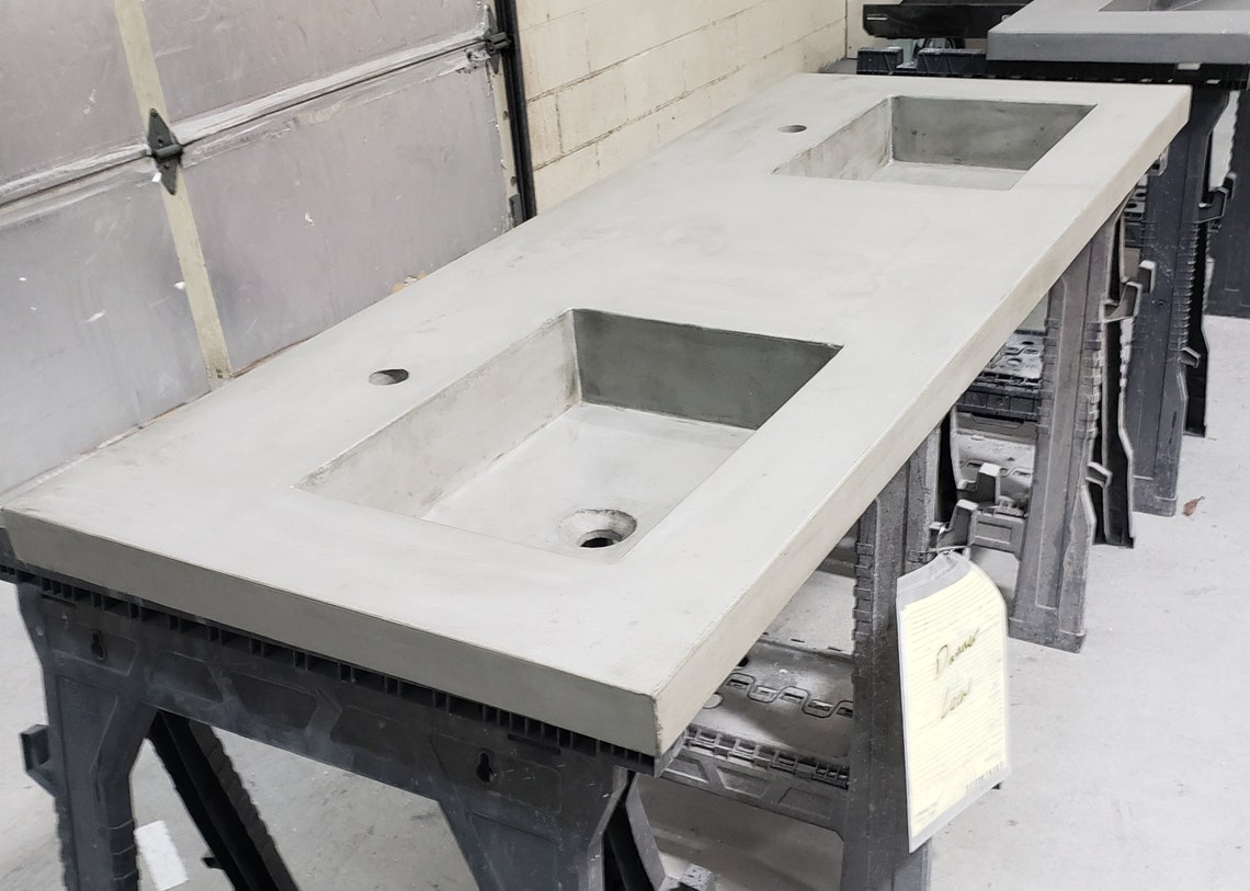 Rectangle Concrete Sink tocador de baño tocador de hormigón | Etsy