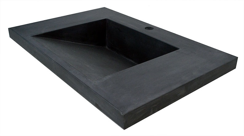Concrete Ramp Sink With Slot Drain Bathroom Vanity Top And Sink Choose Color And Length