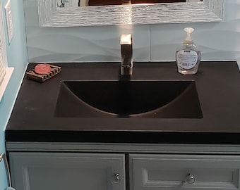 Barrel Concrete Sink, Bathroom Vanity, Sink