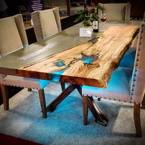 Concrete and Wood Table, Dining Table, Custom Table