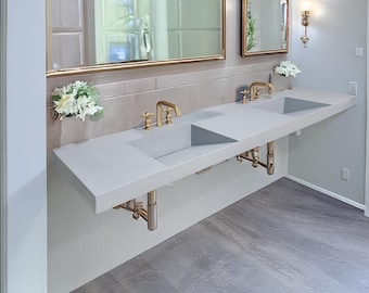 Double Basin Ramp Sink for a Modern Bathroom Vanity