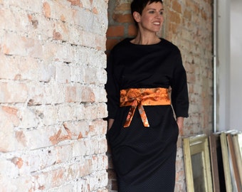 Kimono dress in black