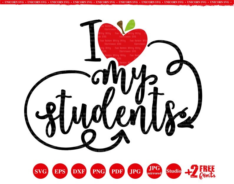 Download Teacher svg School svg I love my students svg Apple svg | Etsy