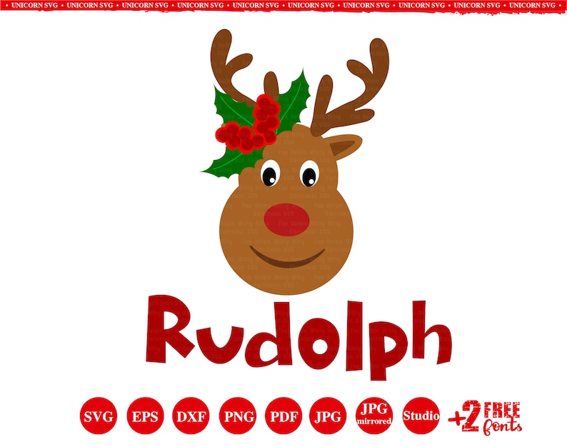 Download Reindeer face svg Rudolph svg Funny Christmas svg Kids ...