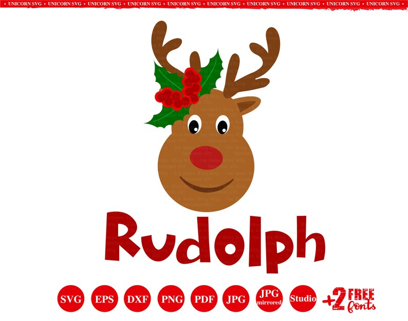 Download Reindeer face svg Rudolph svg Funny Christmas svg Kids ...