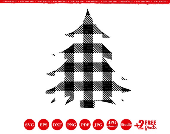 Download Free Buffalo Plaid Christmas Tree Svg Files For Cricut White Etsy SVG DXF Cut File