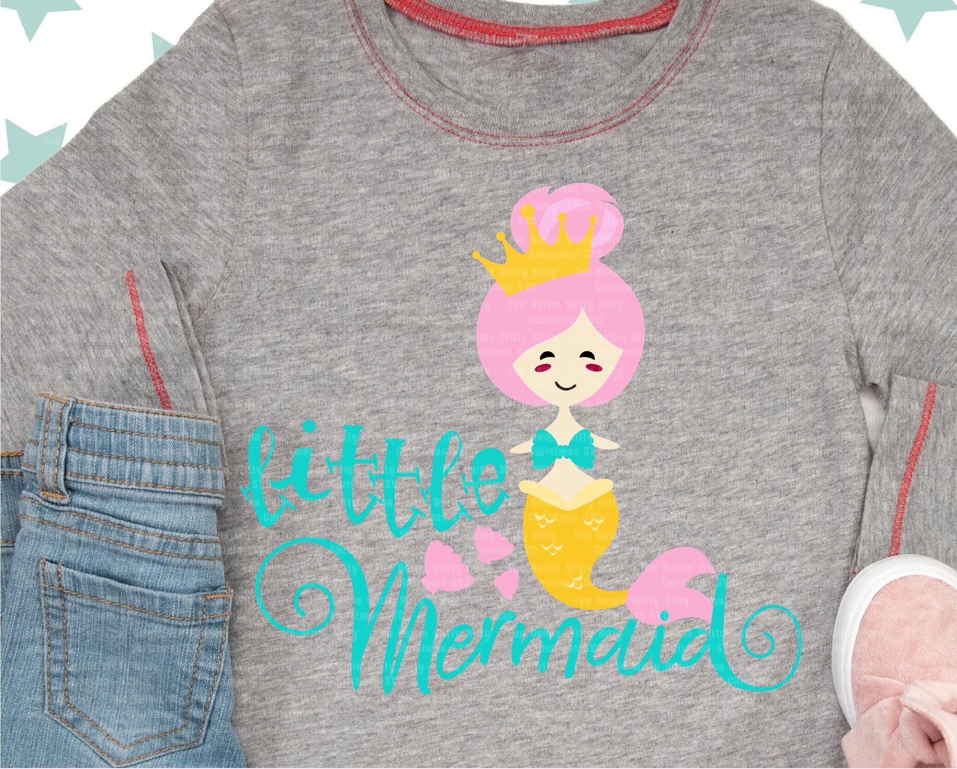 Download Mermaid Svg Little Mermaid Decal Baby Girl Svg Files For Etsy