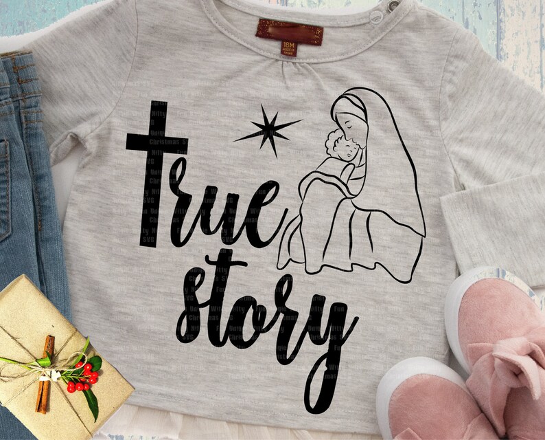Download Nativity scene Christian Christmas svg True Story svg | Etsy