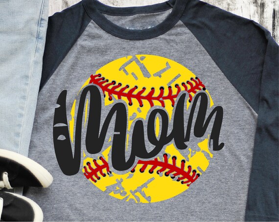 Download Softball Mom Mom Svg Softball Svg Svg Files For Cricut Digital Sublimation Shirt Design Grunge Distressed