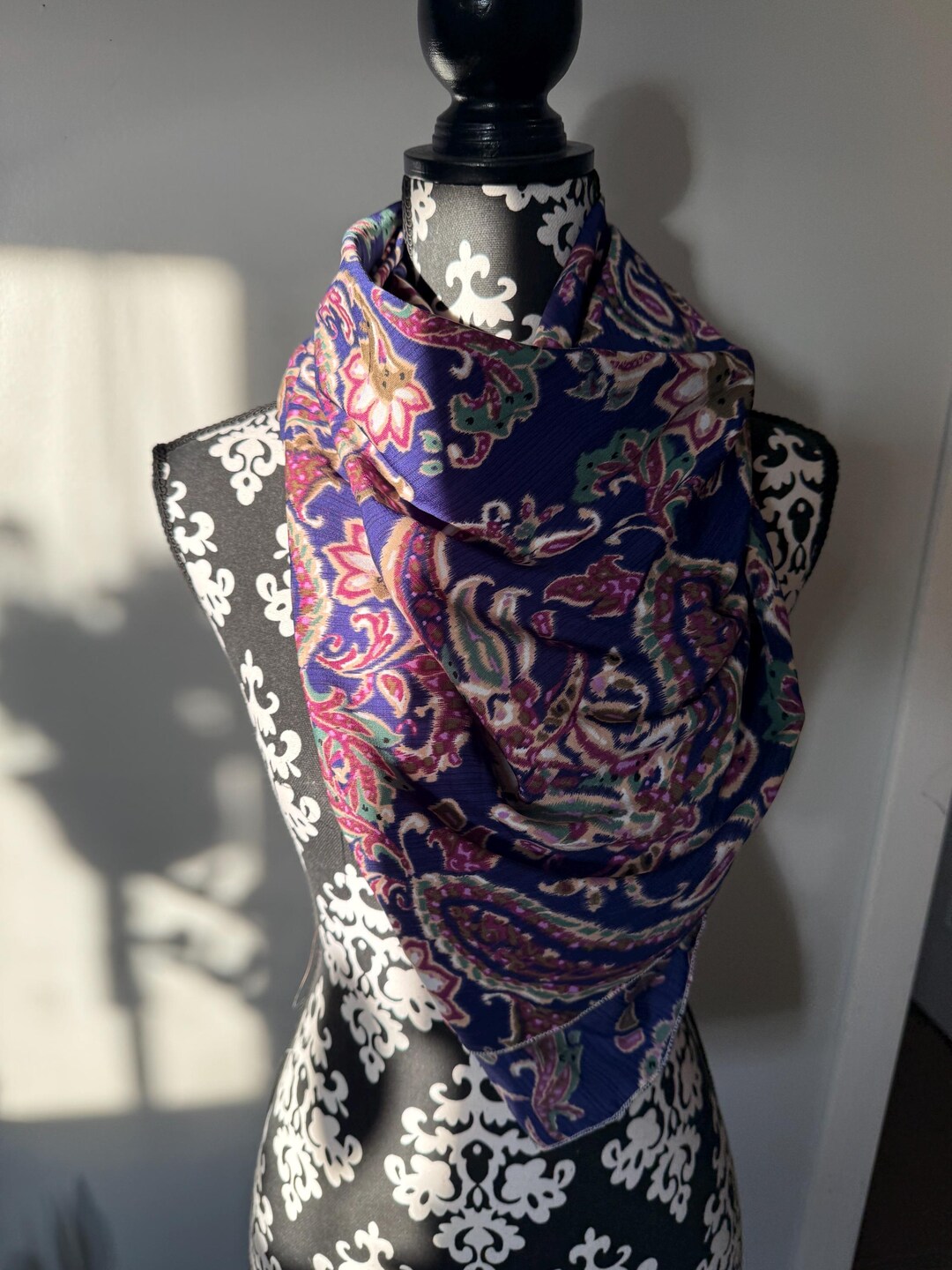 Purple Base With an Abstract Paisley Design, Rag Made by Wild Wind Rags ...
