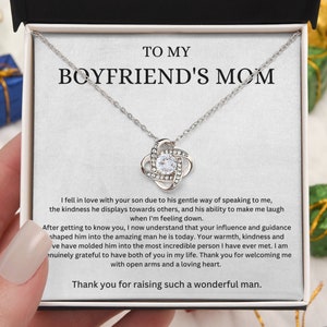 Mothers Day Gift for Boyfriends Mom | 14k Necklace with Message Card and Gift Box | Sentimental Thank You for BF Mom