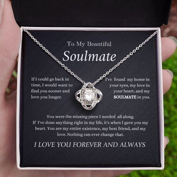 To My Soulmate Necklace, Gift For Wife, Girlfriend Gift, Valentines Gift For Wife, Girlfriend, Anniversary Gift, Promise Necklace