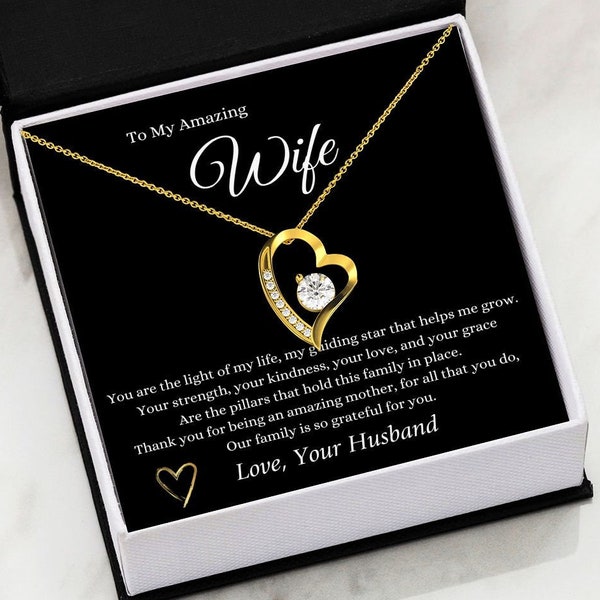To My Amazing Wife Necklace, Gift For Anniversary, Mother's Day, Valentine's Day, Christmas, Jewelry Necklace For Wife, Love My Wife Present