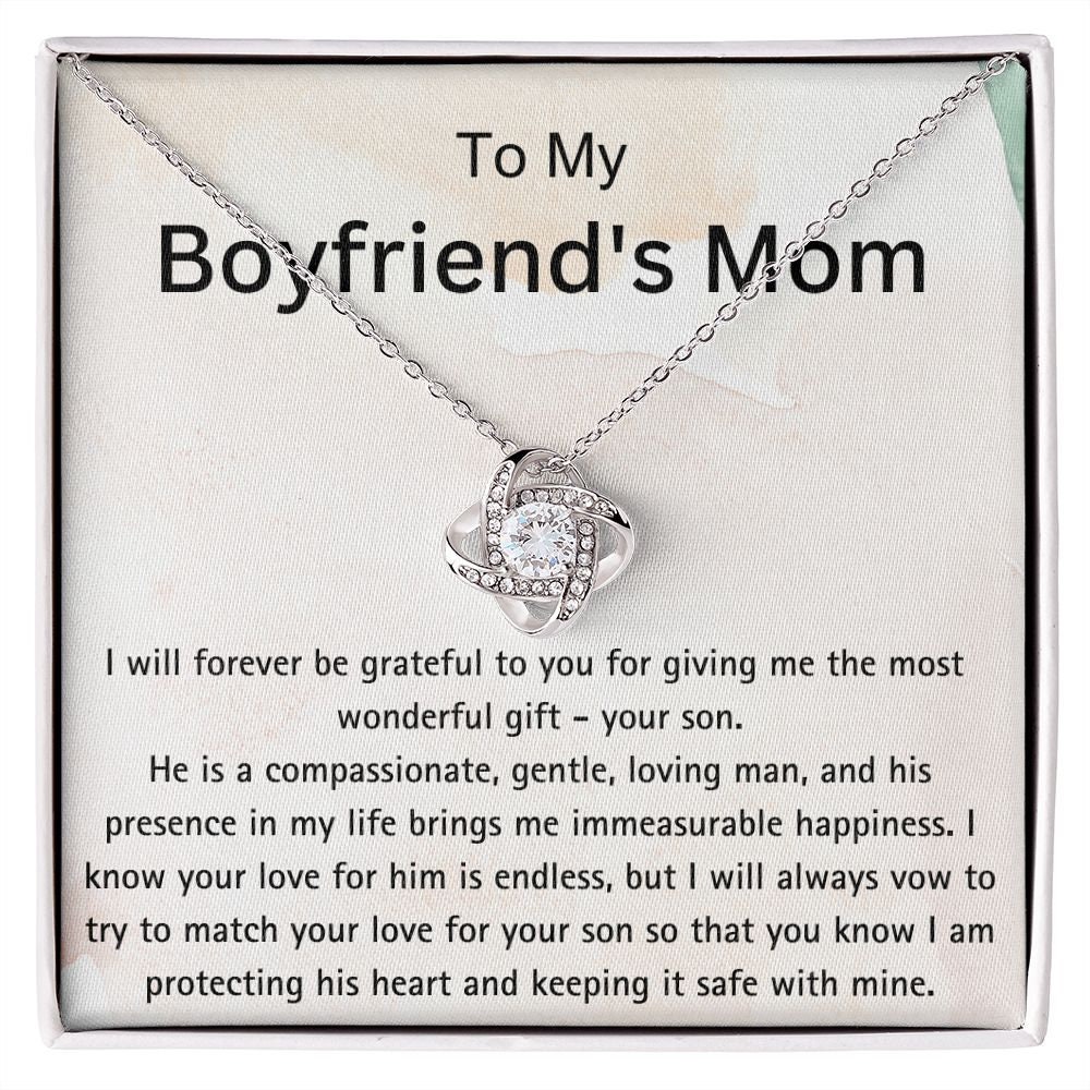 Boyfriend Mom Necklace,Gift for Boyfriend Mother,Birthday Gift,Christmas Gift,Mothers Day Gift for Boyfriends Mom Message Card Tt2411 (Breanna) 18K