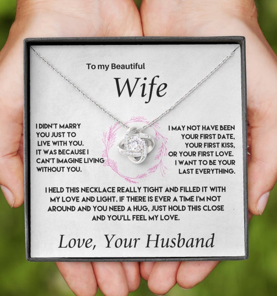 10 Year Anniversary Gifts for Wife - Jewelry with Message Card from Husband - Wife Birthday Gift - Romantic Gift for Wife