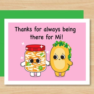 Banh Mi Greeting Card - Thanks For Being There For Me - You're The Banh For Mi - Friendship Card - Banh Mi Lovers - Food Puns - Pho Luv