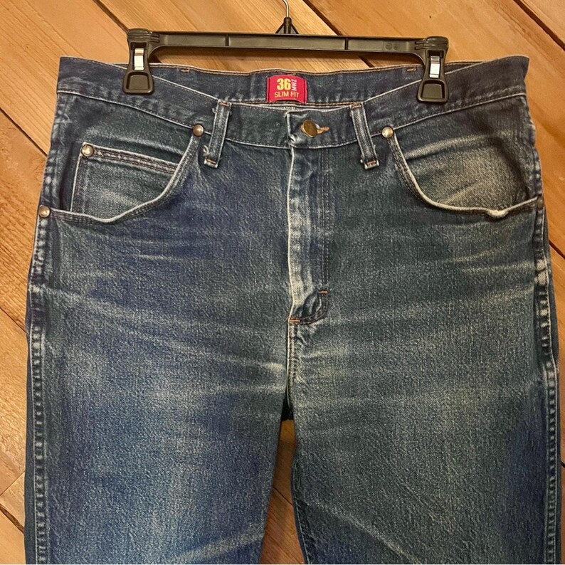 Vintage Wrangler 37MWZ Slim Fit Jeans, Size 35 image 11