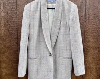 Vintage Norton McNaughton Gray Plaid Blazer Size 8