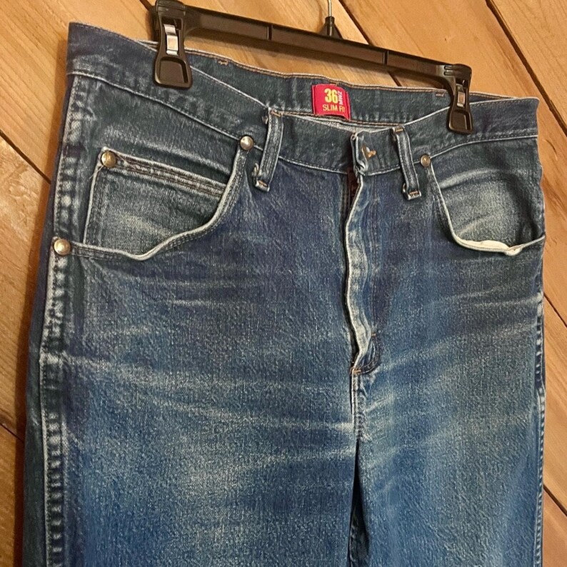 Vintage Wrangler 37MWZ Slim Fit Jeans, Size 35 image 14