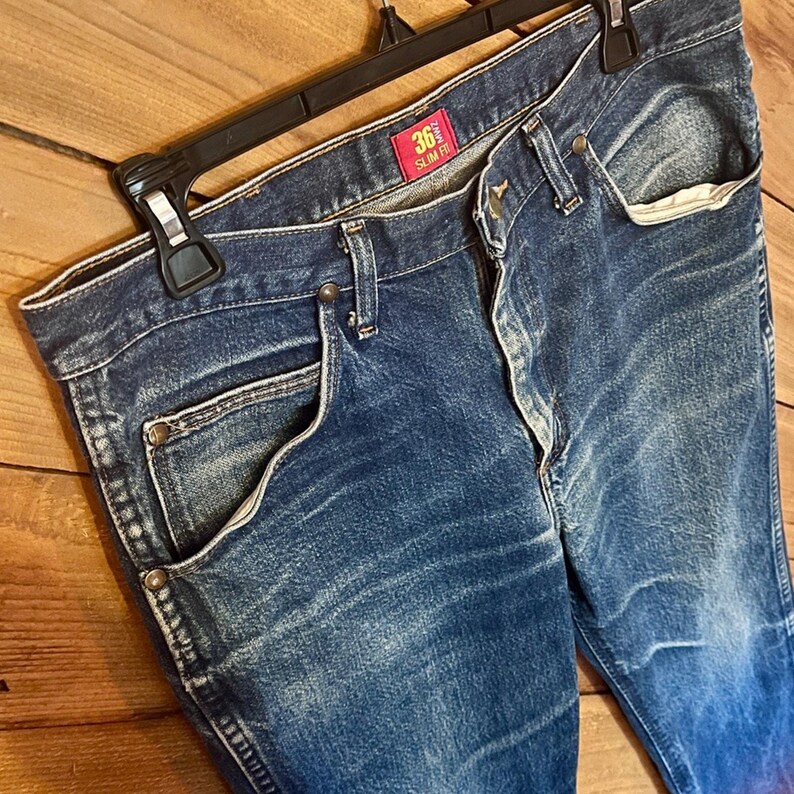 Vintage Wrangler 37MWZ Slim Fit Jeans, Size 35 image 13