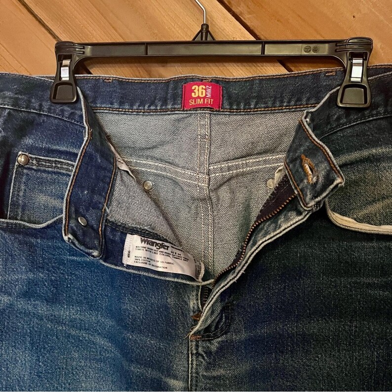 Vintage Wrangler 37MWZ Slim Fit Jeans, Size 35 image 10