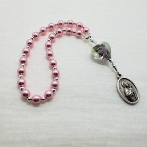 St. Therese Of Lisieux Chaplet, Little Flower Chaplet, Rosary Chaplet, Pink Pearl Chaplet, Saint of Florist/Missions, Everything Is Grace.