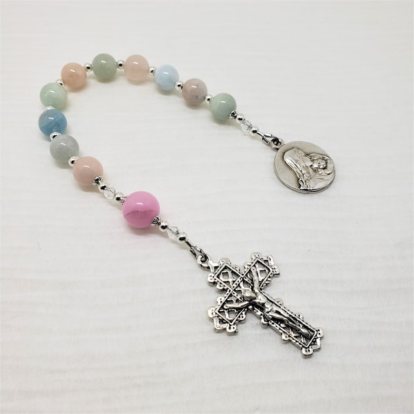 One Decade Rosary. Virgin Mary One Decade Rosary, Colorful Tenner Rosary, Walking Rosary, Mini Rosary, Single Decade Rosary, Small Rosary