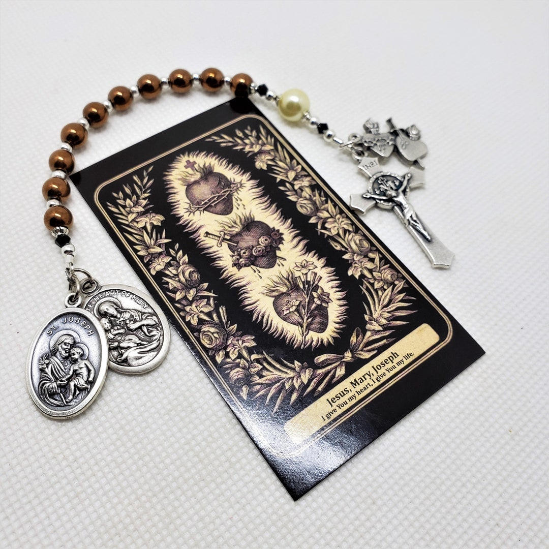 One Decade Hearts of Jesus, Mary and Joseph Rosary, Pocket Rosary ...