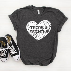 Tacos and Tequila Love Food T Shirt for Mexican Girls